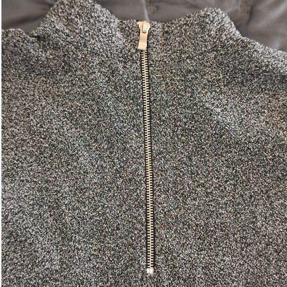 Zara Shirt Women Small Gray Knit Funnel Neck Bell Sleeve Classic Office Corpcore - Picture 4 of 7